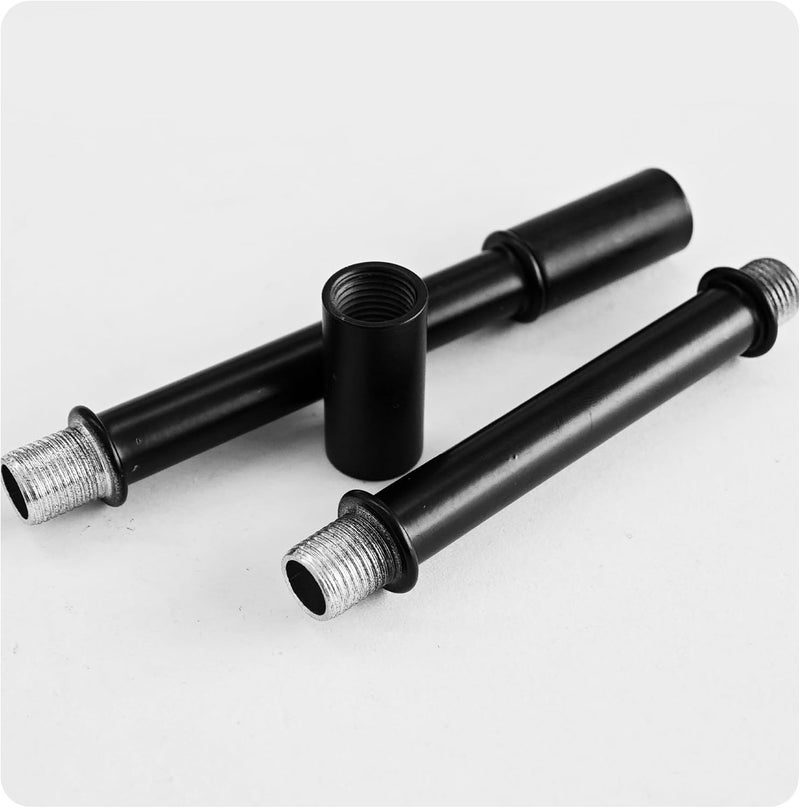 AUXBC 4 Sets 3.15” Straight Pipe Lamp Stem Kit, M10 Double End Threaded Lamp Rod Long Extension Risers, Black Lamp Parts Replacement for DIY Floor Lamps, Table Lamps & Ceiling Lights - Image 3